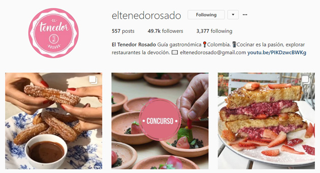 엘 테네도르 로사도 인스타그램 el tenedor rosado instagram