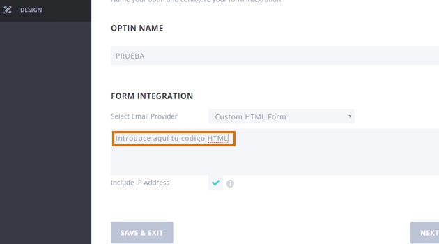 “Selanjutnya, rancang pilihan Anda” “Next, design your optin”
