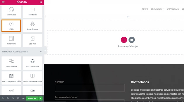 tendras que buscar el modulo de codigo HTML. tendras que buscar el modulo de codigo HTML.