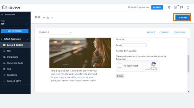 Como anadir un formulario de suscripcion a una landing page fuera de WordPress