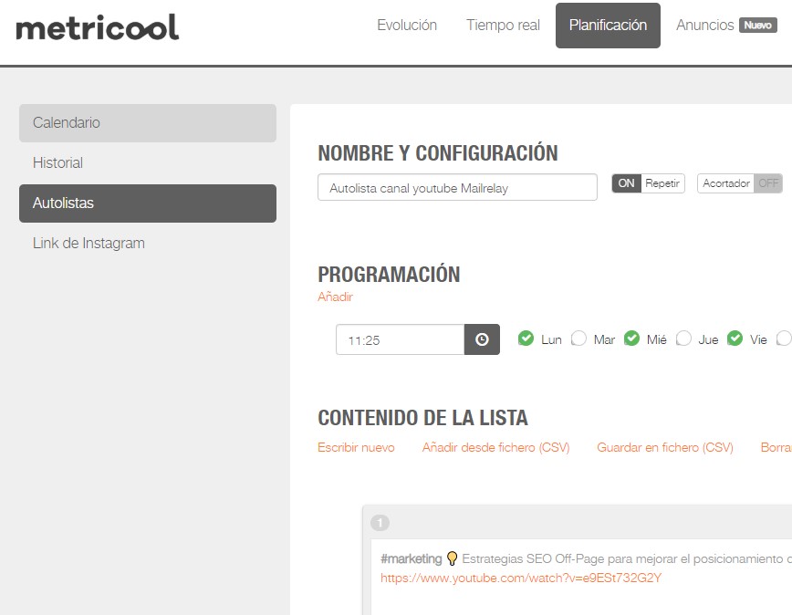 autolistas de metricool autolistas de metricool