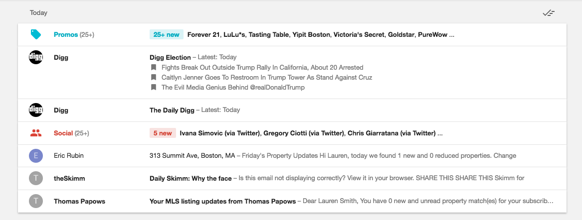 fonctionnalité de newsletter consultable - exemple digg
