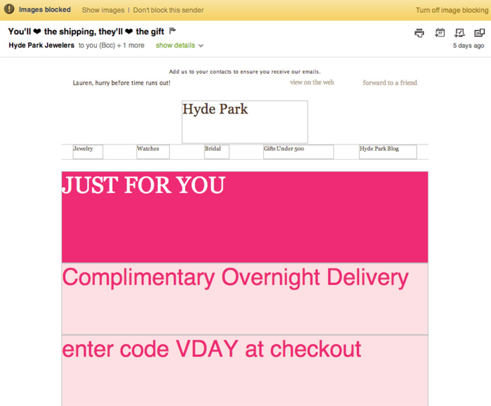 exemple d'e-mail avec texte alternatif