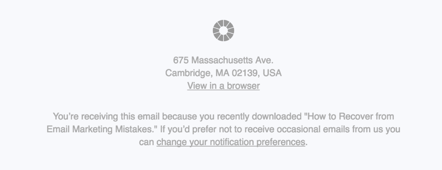 Exemple de pied de page Litmus