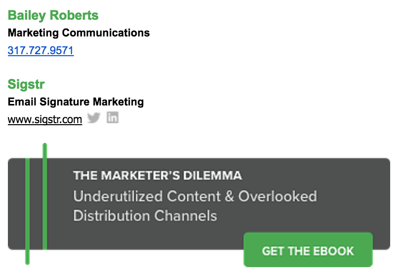 一個很棒的電子郵件簽名的例子