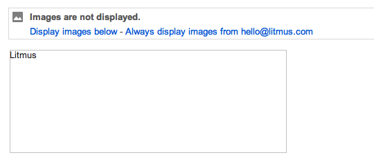 Imagine dezactivată cu text alternativ în Gmail Disabled image with alt text in Gmail