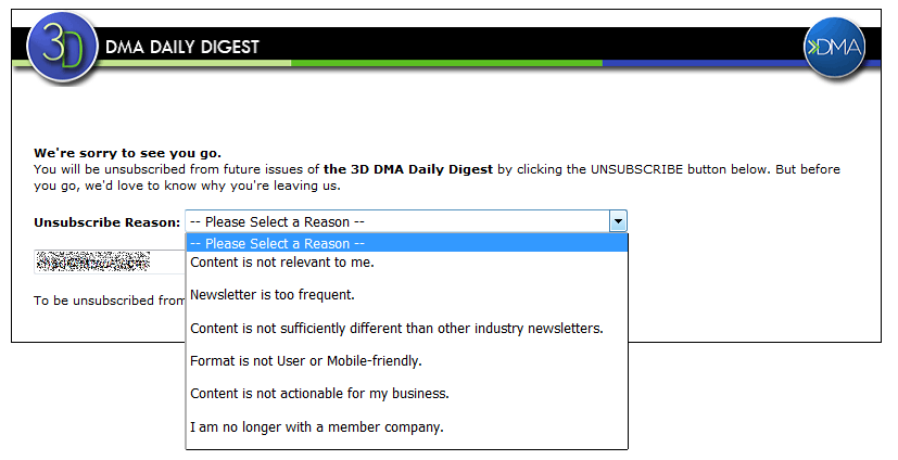 Опрос отказа от подписки DMA