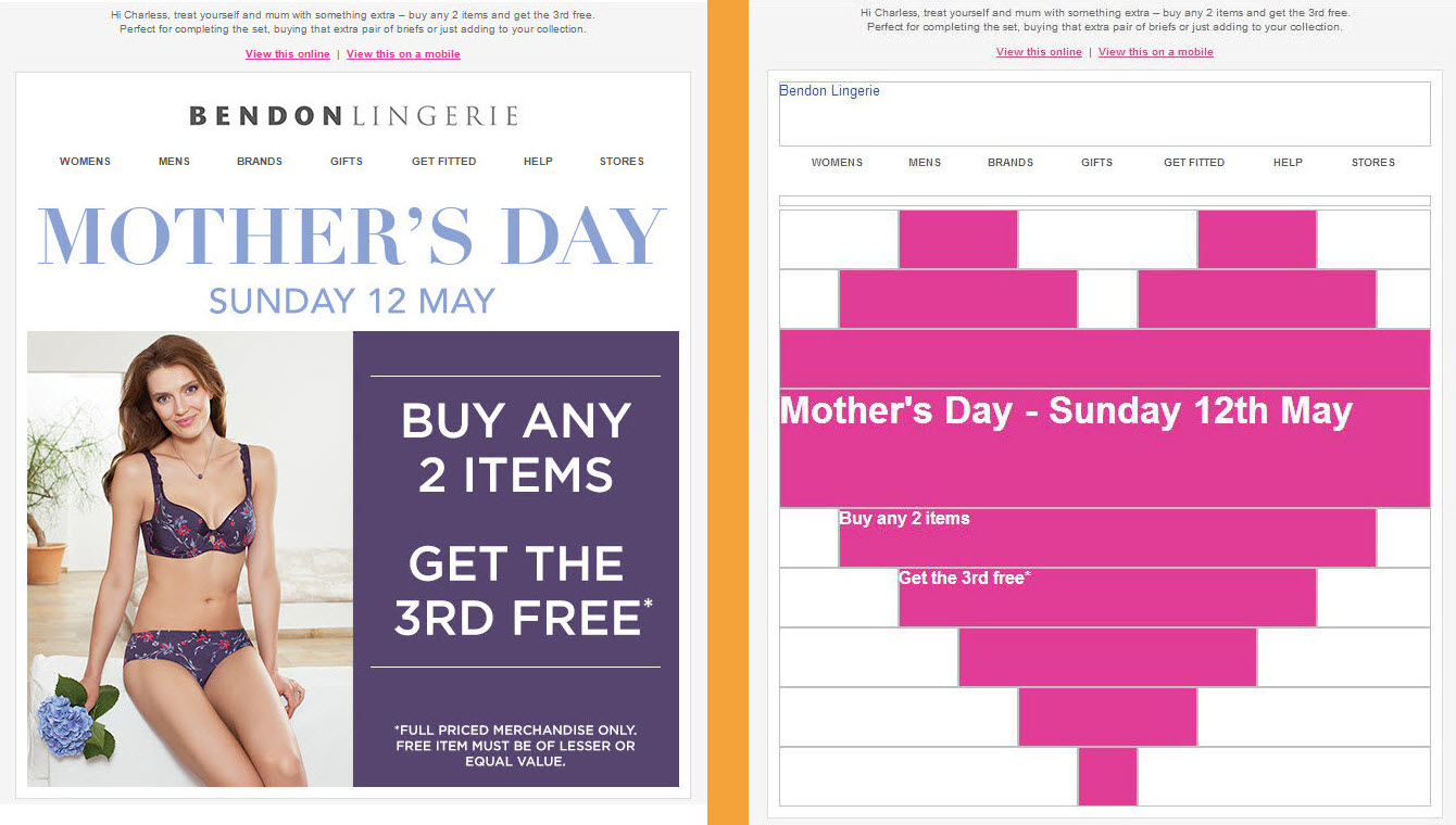 E-Mail-Pixel-Kunst in Bendon Dessous-E-Mail