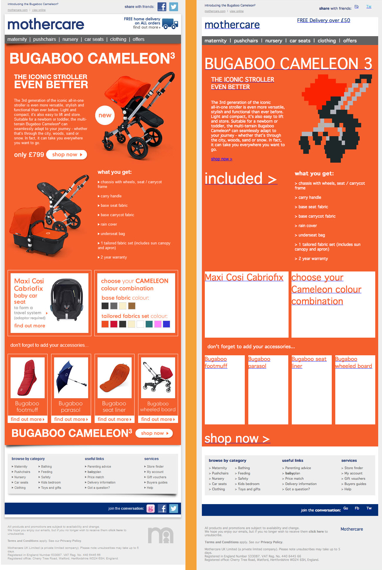 E-Mail-Pixel-Kunst in Mothercare-E-Mail