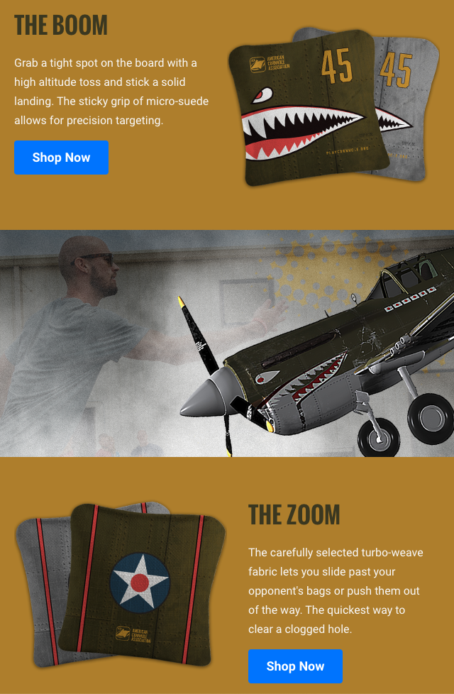 Copia e-mail dell'American Cornhole Association