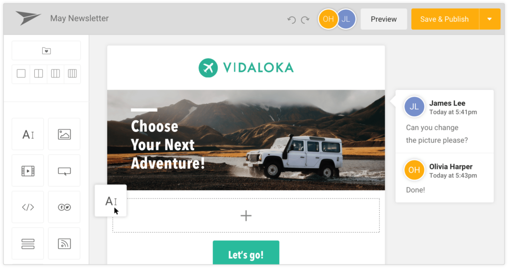 Editor de e-mail Mailjet