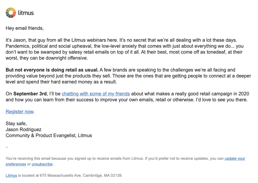 Papeteria e-mail w stylu zwykłego tekstu lakmusowego