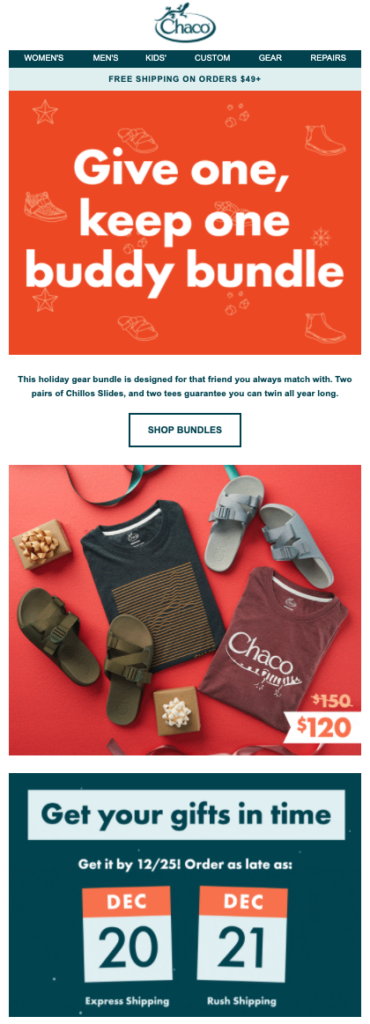 Chaco Dai uno, tieni un'e-mail di Buddy Bundle