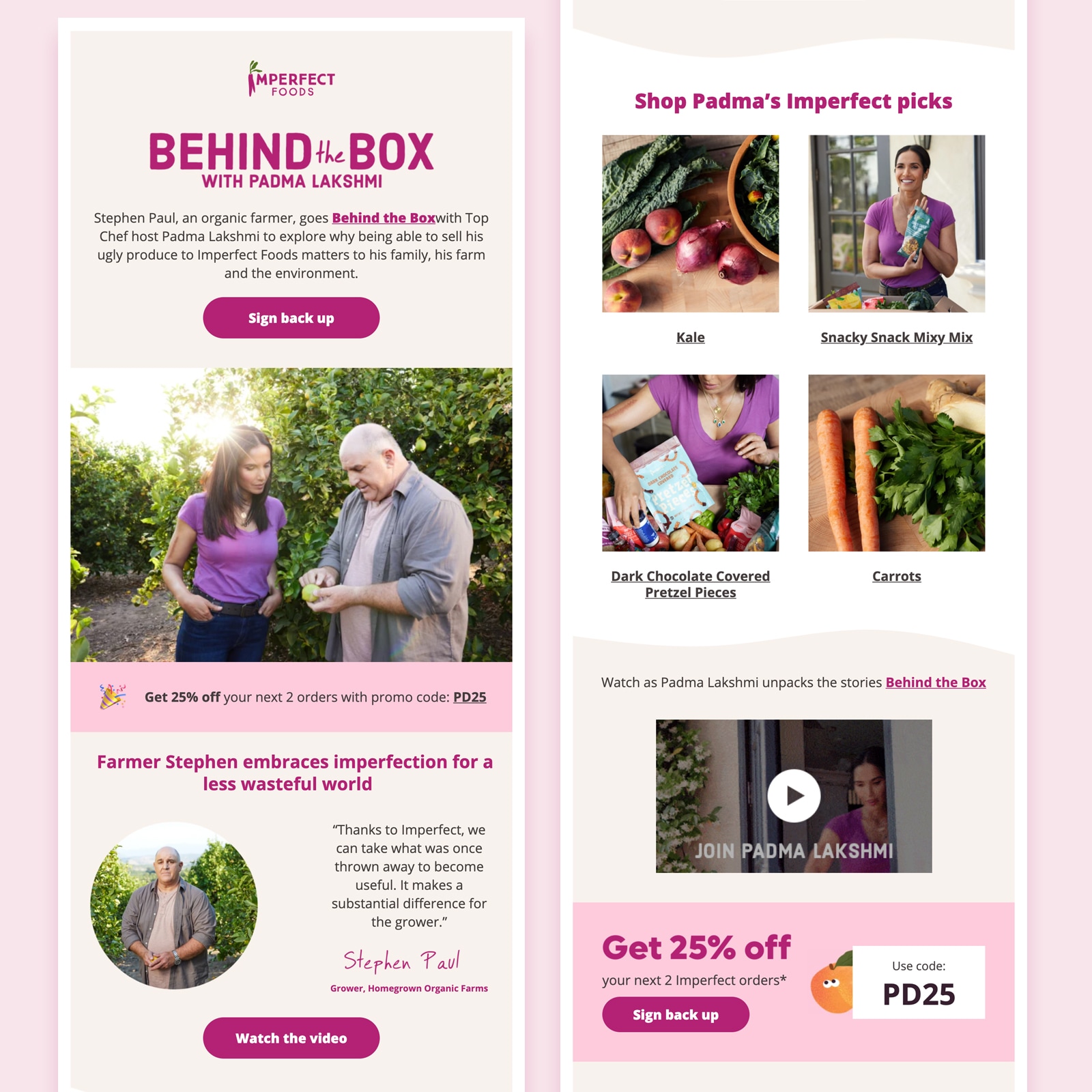 niedoskonały e-mail dotyczący żywności