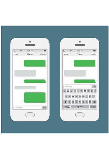 智能手机聊天短信语音泡沫。矢量图