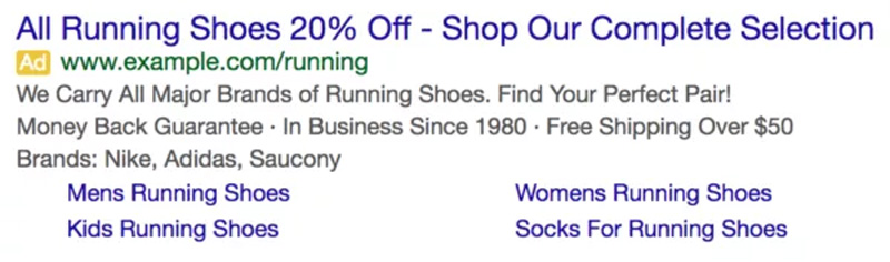 谷歌廣告跑鞋示例