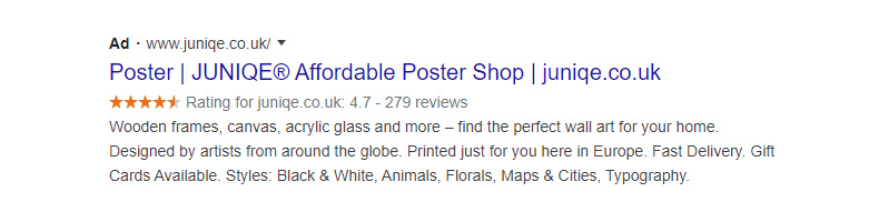 exemple d'annonce juniqe google