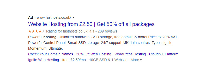 exemple d'annonce fasthosts