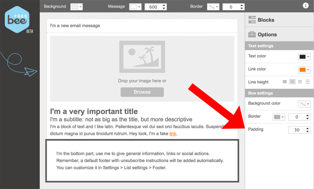كيفية إضافة مسافة بيضاء حول كتلة نصية
