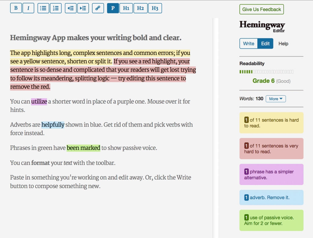 اكتب بشكل أكثر وضوحًا باستخدام تطبيق Hemingway