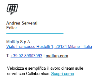 Tanda tangan di akhir email tekstual