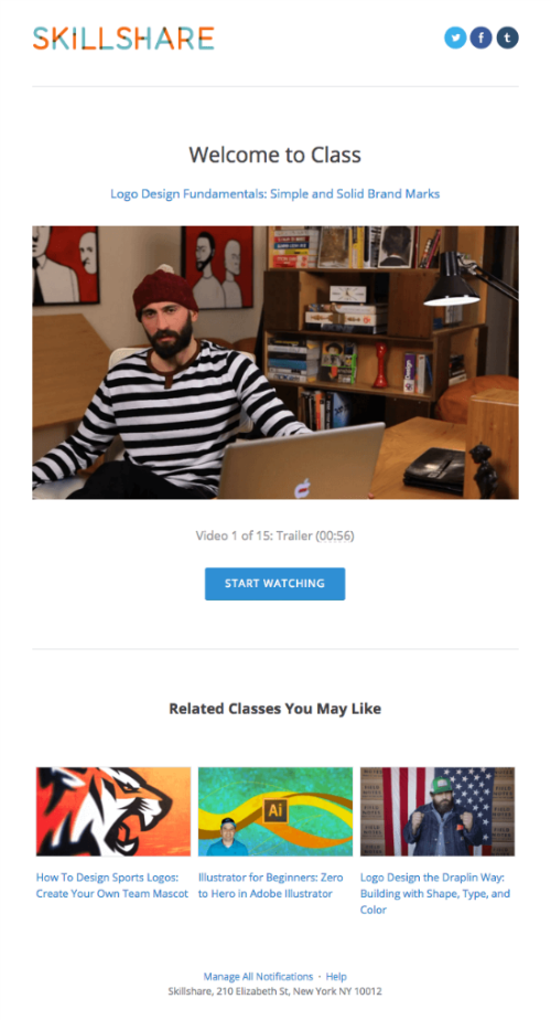 Email transaksi Skillshare