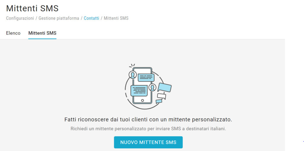 新しいSMS送信者を作成する