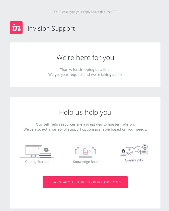 อีเมลแจ้งเตือน invision