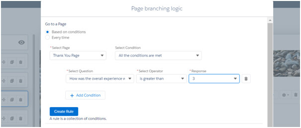 Boîte de dialogue de branchement de page