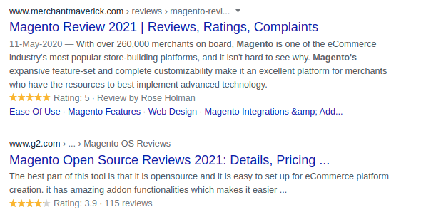 magento-kullanıcı derecelendirmeleri