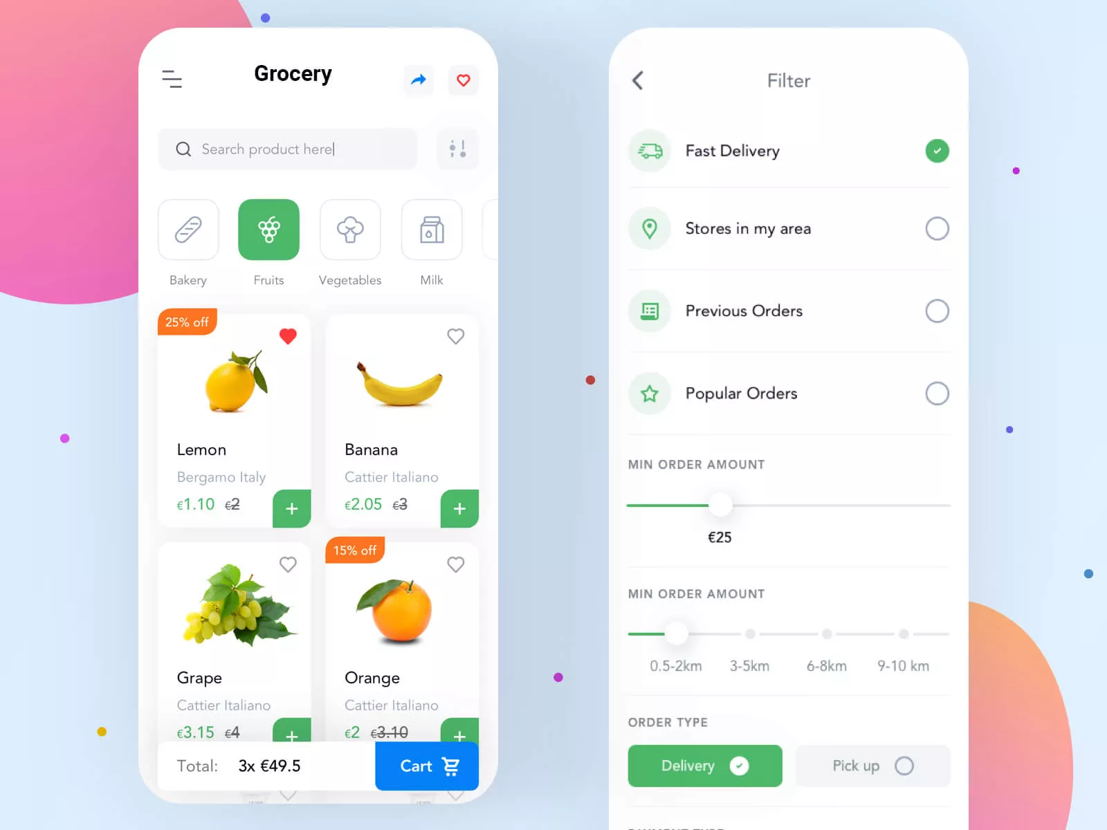 食料品配達アプリ