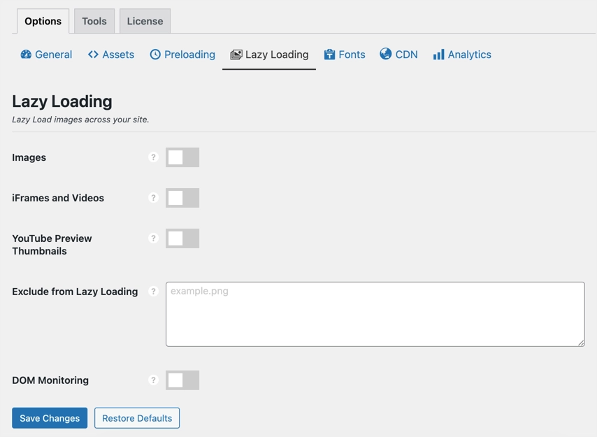 Chargement paresseux avec Perfmatters