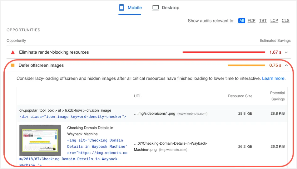 Différer les images hors écran en PSI