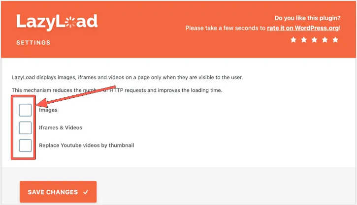 Mettre à jour les paramètres de chargement différé