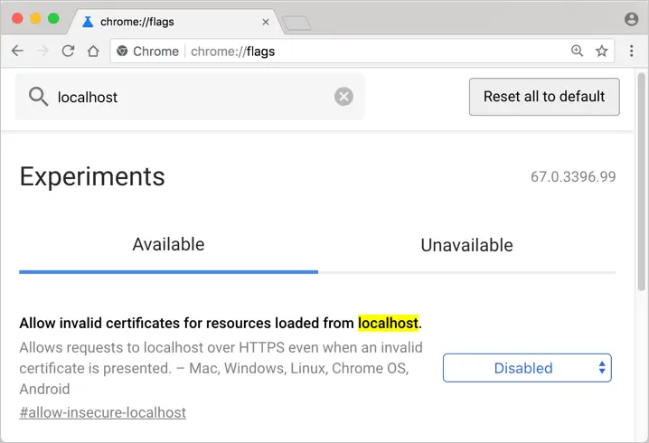 Permite site-uri Localhost nesigure