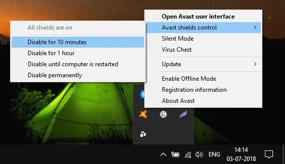 Dezactivarea antivirusului