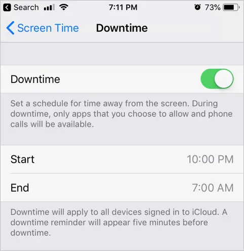 Impostazioni dei tempi di inattività
