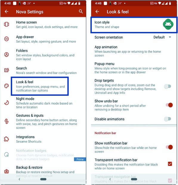เปลี่ยนรูปร่างไอคอนด้วย Nova Launcher