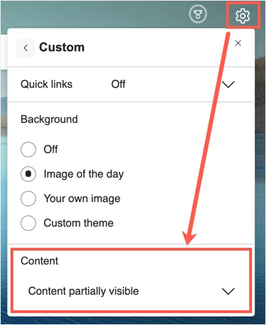 Contenido del feed parcialmente visible