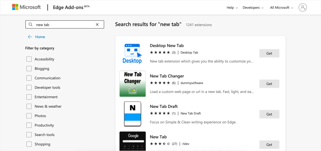 Complementos de Microsoft Edge