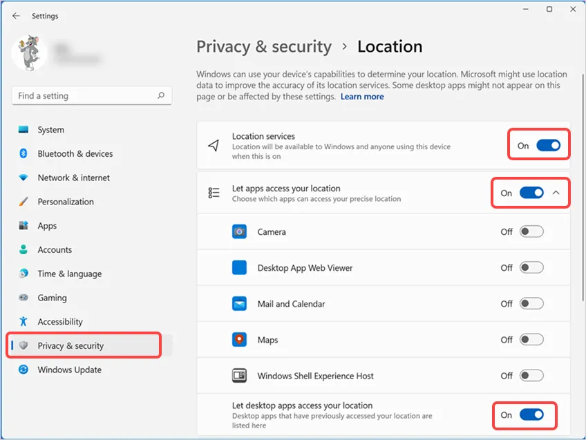 ปิดใช้งานบริการระบุตำแหน่งใน Windows