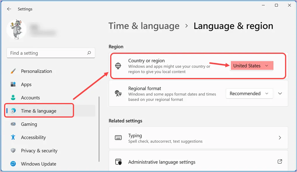 กำหนดประเทศของคุณ
