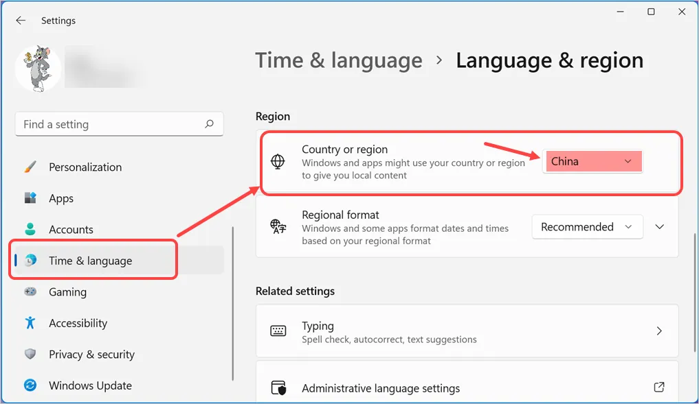 ตรวจสอบประเทศหรือภูมิภาค