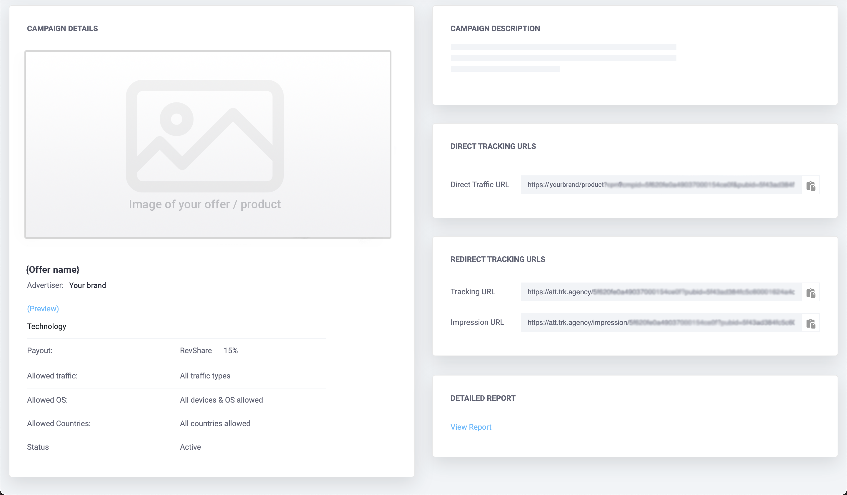 แผงผู้เผยแพร่ redtrack