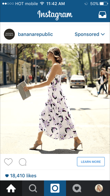 مثال رائع للإعلان على Instagram