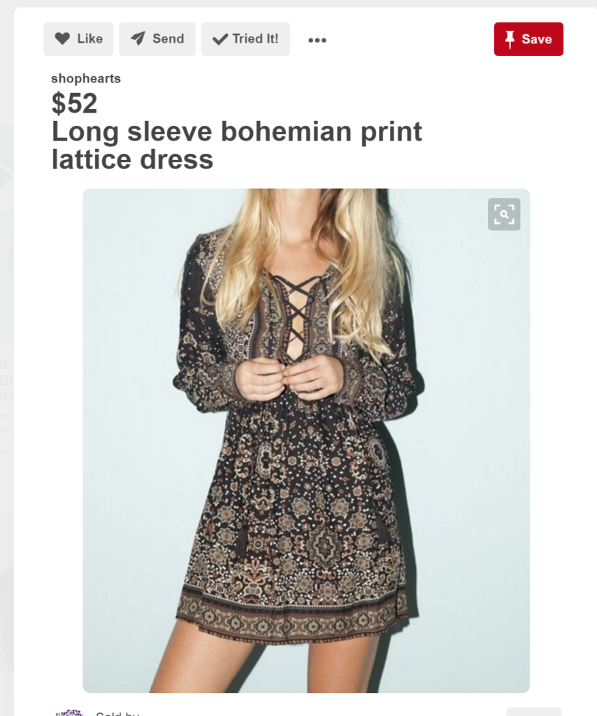 Exemplu Pinterest cumpărător