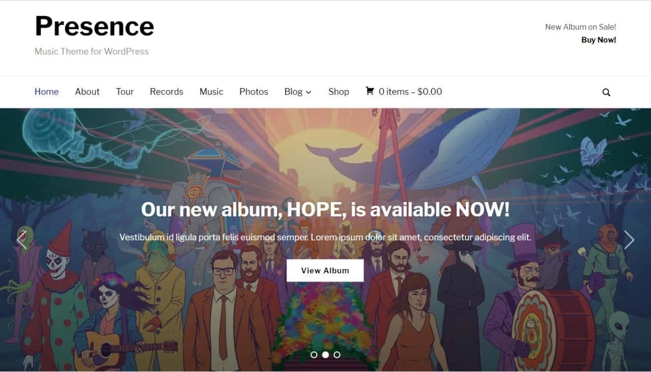 Presence theme for WordPress