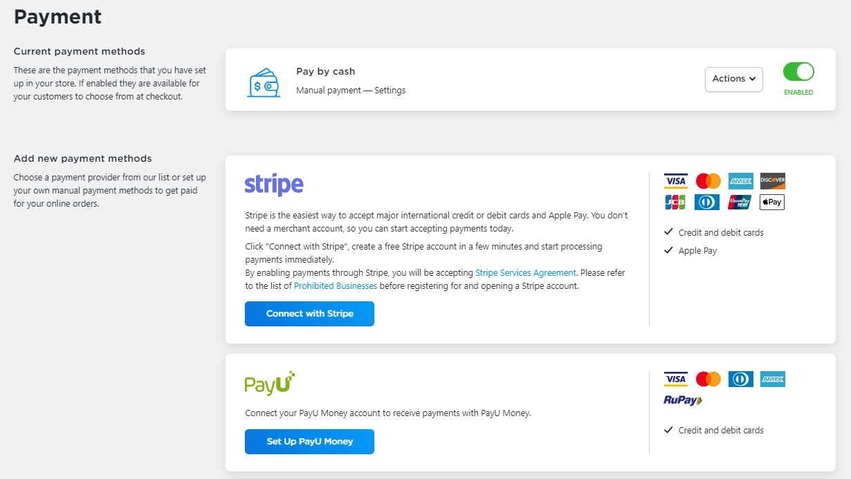 Ecwid 教程:在 15 分鐘 12 內創建免費的在線電子商務商店 Add payment method