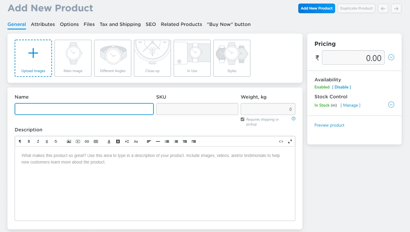 Ecwid 教程:在 15 分鐘內創建免費的在線電子商務商店 8 Add new product to Ecwid Store