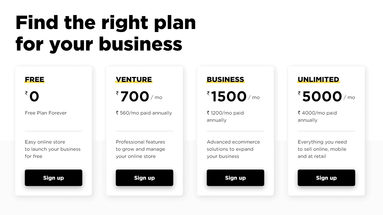 Ecwid 教程:在 15 分鐘內創建免費的在線電子商務商店 14 Pricing plan for Ecwid store